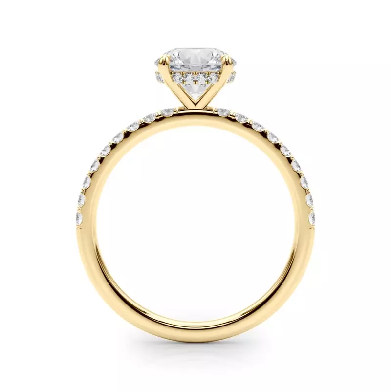 14K Yellow Gold Genevieve Hidden Halo Diamond Engagement Ring