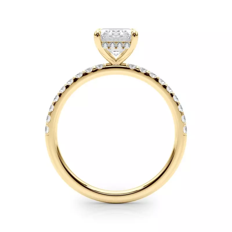 14K Yellow Gold Genevieve Hidden Halo Diamond Engagement Ring