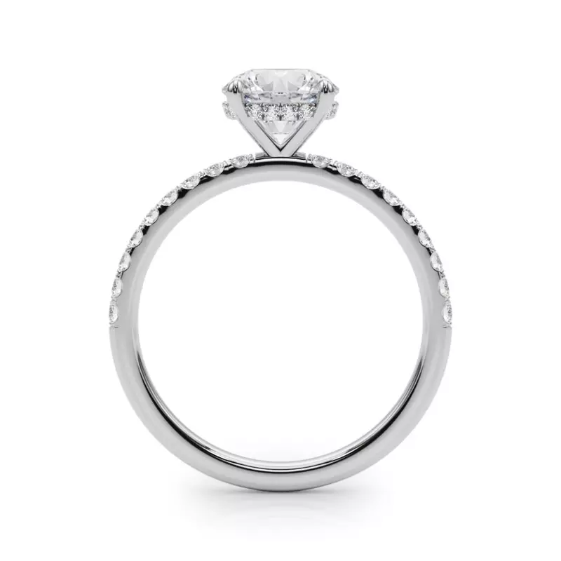 18K White Gold Genevieve Hidden Halo Diamond Engagement Ring