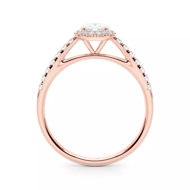 14K Rose Gold Avery Traditional Halo Engagement Ring