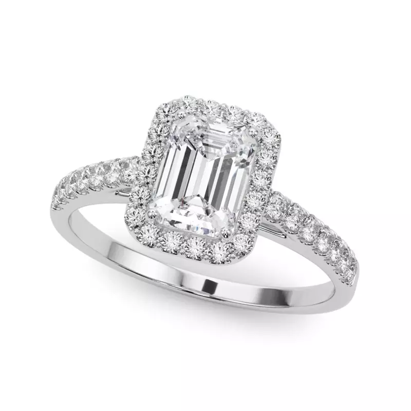 14K White Gold Avery Traditional Halo Engagement Ring