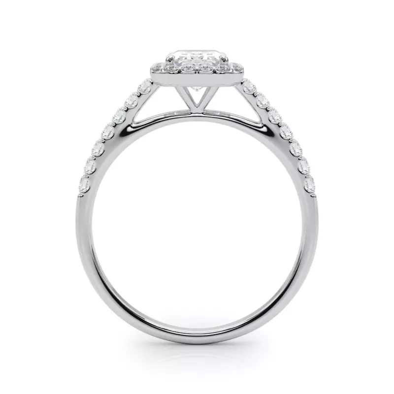 14K White Gold Avery Traditional Halo Engagement Ring