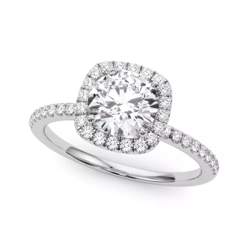 Platinum Chloe Halo Engagement Ring