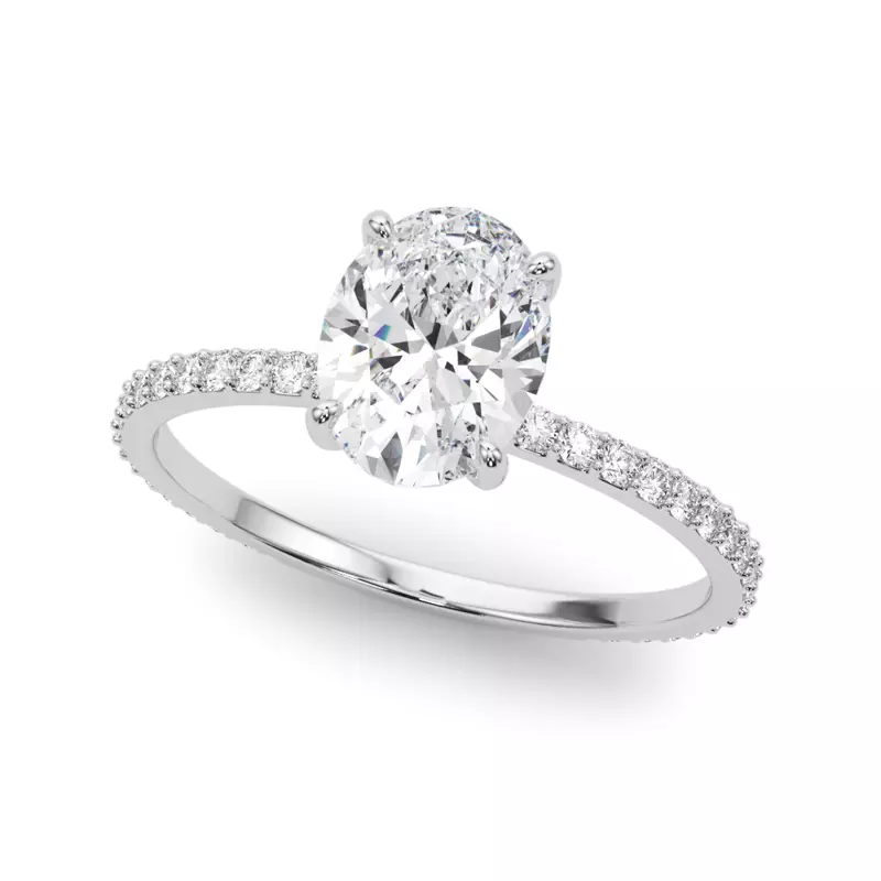 14K White Gold Sedona Hidden Halo Engagement Ring