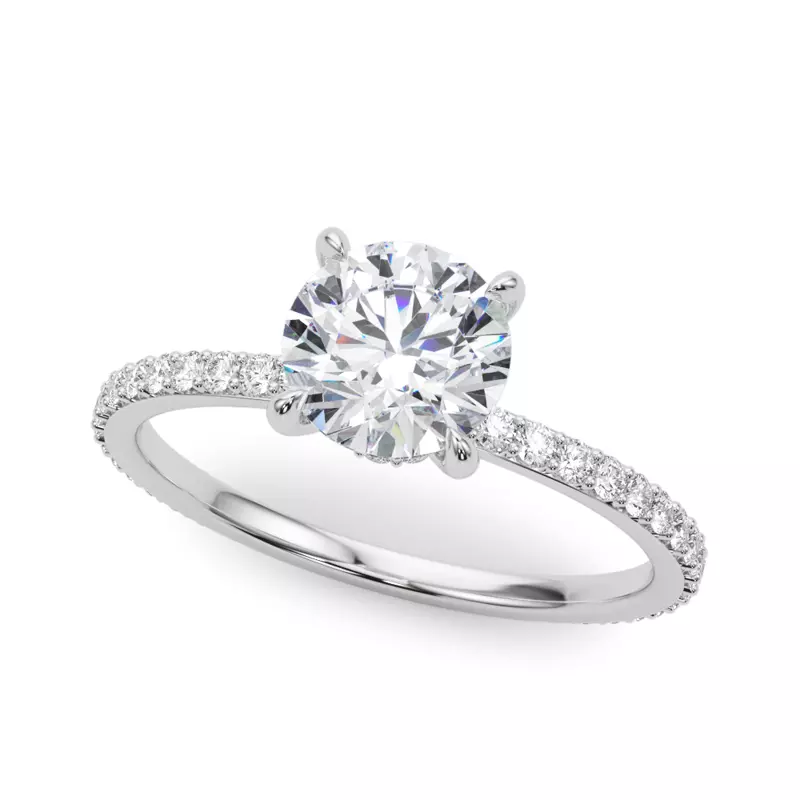 18K White Gold Sedona Hidden Halo Engagement Ring