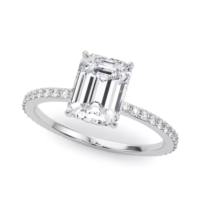 18K White Gold Sedona Hidden Halo Engagement Ring