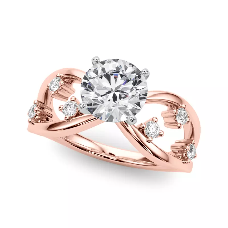 14K Rose Gold Oceane Diamond Engagement Ring