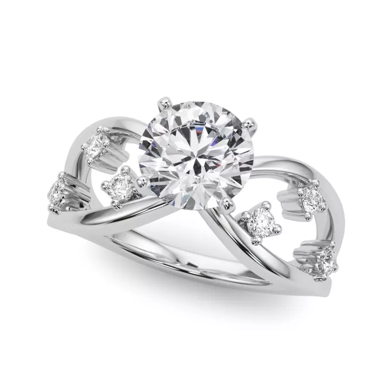 14K White Gold Oceane Diamond Engagement Ring