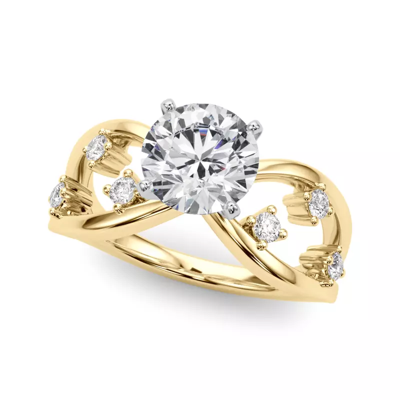 14K Yellow Gold Oceane Diamond Engagement Ring