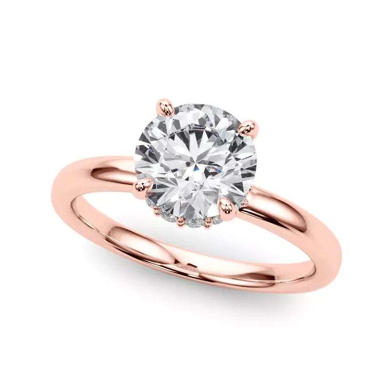 14K Rose Gold Amelie Hidden Halo Engagement Ring