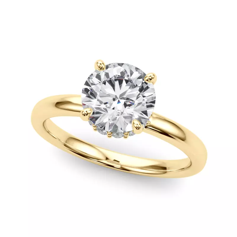 14K Yellow Gold Amelie Hidden Halo Engagement Ring