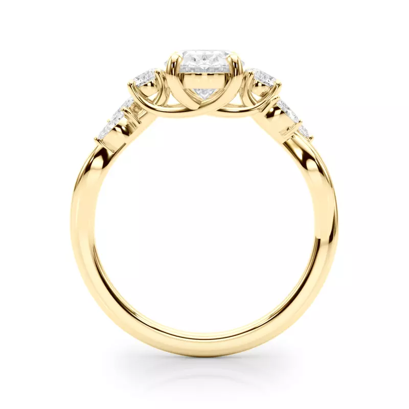 18K Yellow Gold Brigitte Oval Diamond Twist Engagement Ring