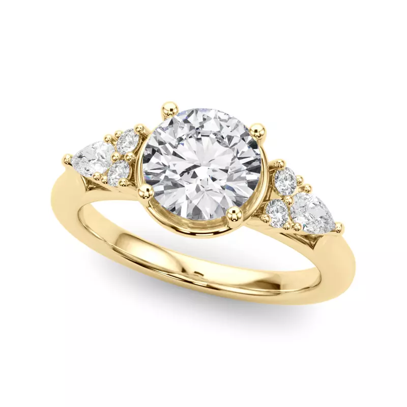 14K Yellow Gold Colette Contemporary Diamond Engagement Ring