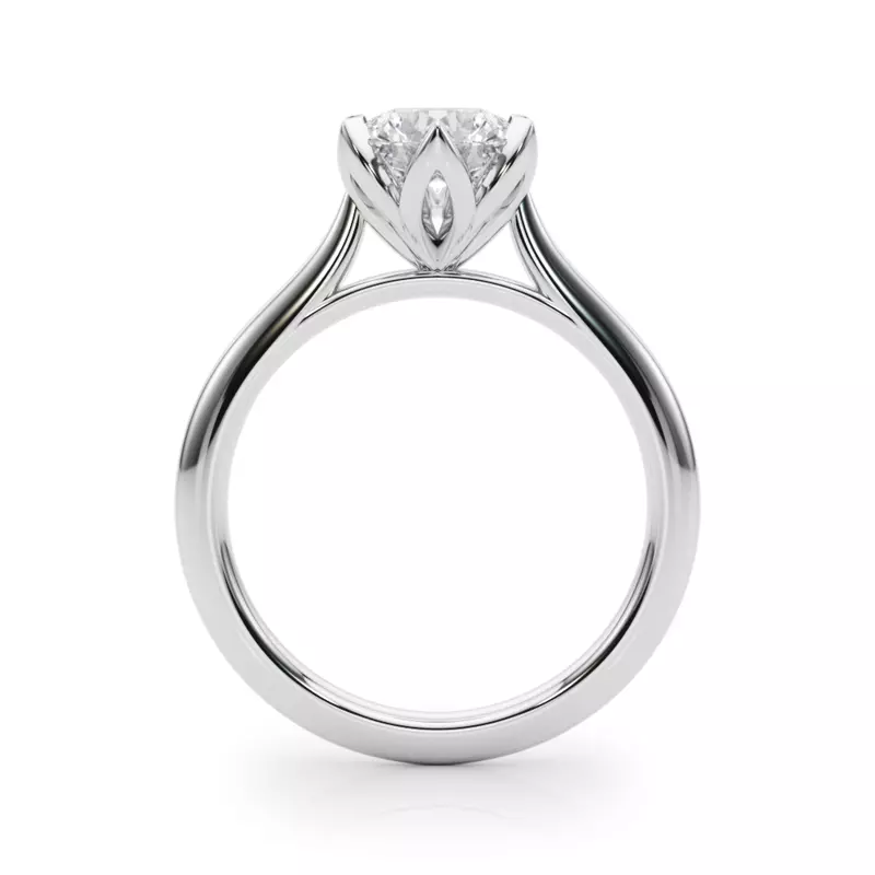 14K White Gold Katiel Solitaire Tulip Engagement Ring