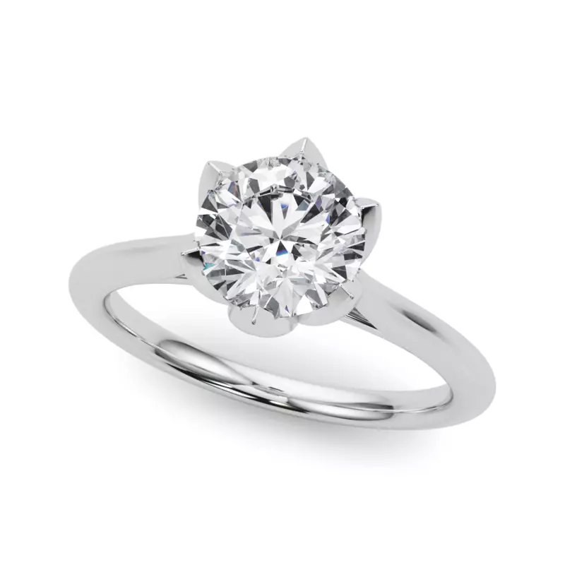 Platinum Katiel Solitaire Tulip Engagement Ring