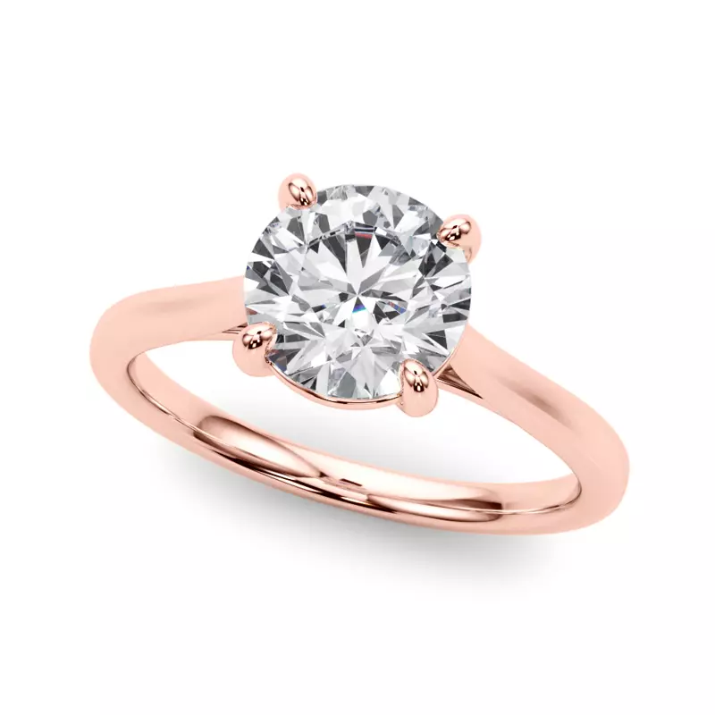 14K Rose Gold Noemie Cathedral Solitaire Engagement Ring
