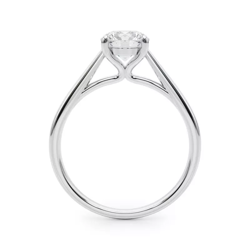 18K White Gold Emma Cathedral 4 Prong Solitaire Engagement Ring