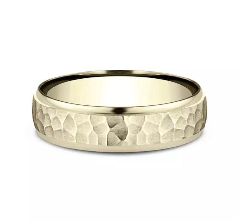 Hammered Drop Edge Comfort-Fit Band (6mm)