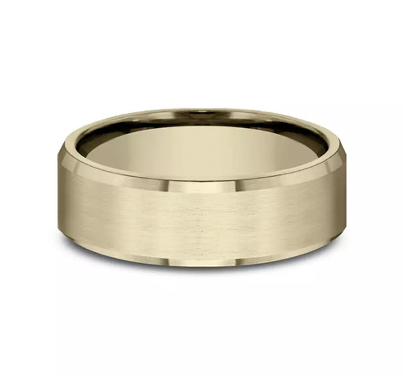 Satin Center Beveled Edge Comfort-Fit Band (7mm)