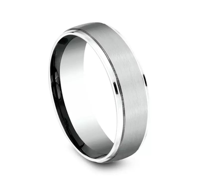 Platinum Brushed Edge-Line Comfort-Fit Band (6.5mm)