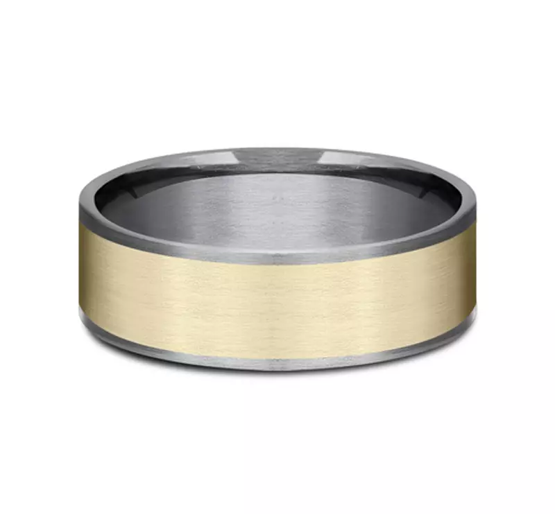 Satin Tantalum Two-Tone Comfort-Fit Band (7.5mm)
