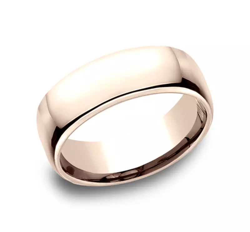 14K Rose Gold Euro Comfort-Fit Plain Band (7.5mm)