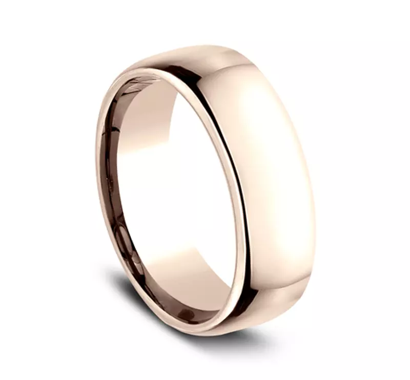14K Rose Gold Euro Comfort-Fit Plain Band (7.5mm)