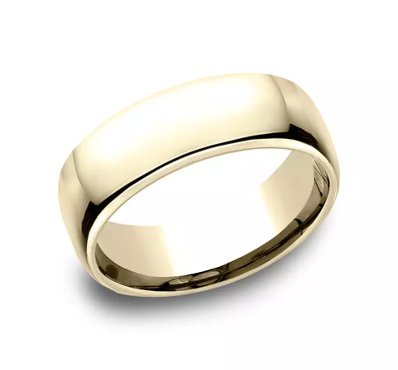 14K Yellow Gold Euro Comfort-Fit Plain Band (7.5mm)
