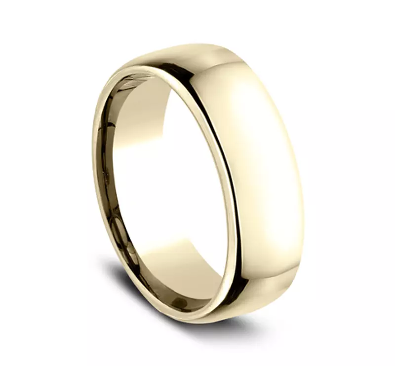 14K Yellow Gold Euro Comfort-Fit Plain Band (7.5mm)