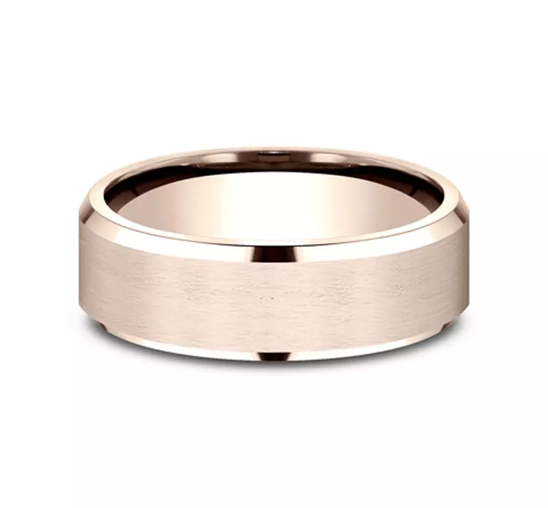 Satin Finish Beveled Edge Comfort Fit Band (7mm)