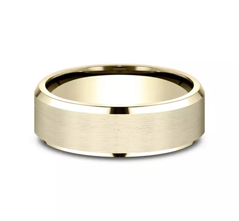 Satin Finish Beveled Edge Comfort Fit Band (7mm)