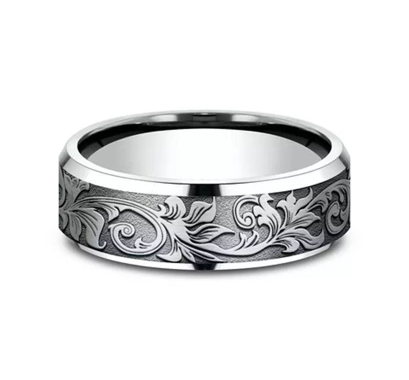 Voyager Finish Beveled Edge Comfort-Fit Band (7mm)