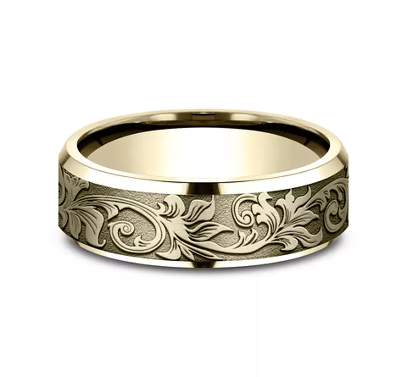 Voyager Finish Beveled Edge Comfort-Fit Band (7mm)