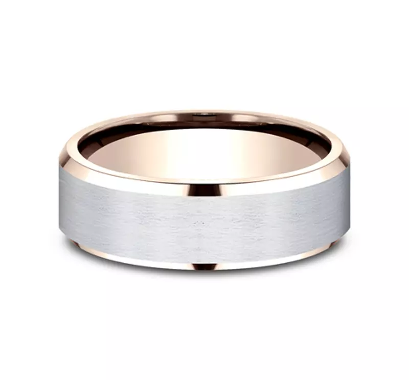 Satin Finish Beveled Edge Comfort Fit Band (7mm)