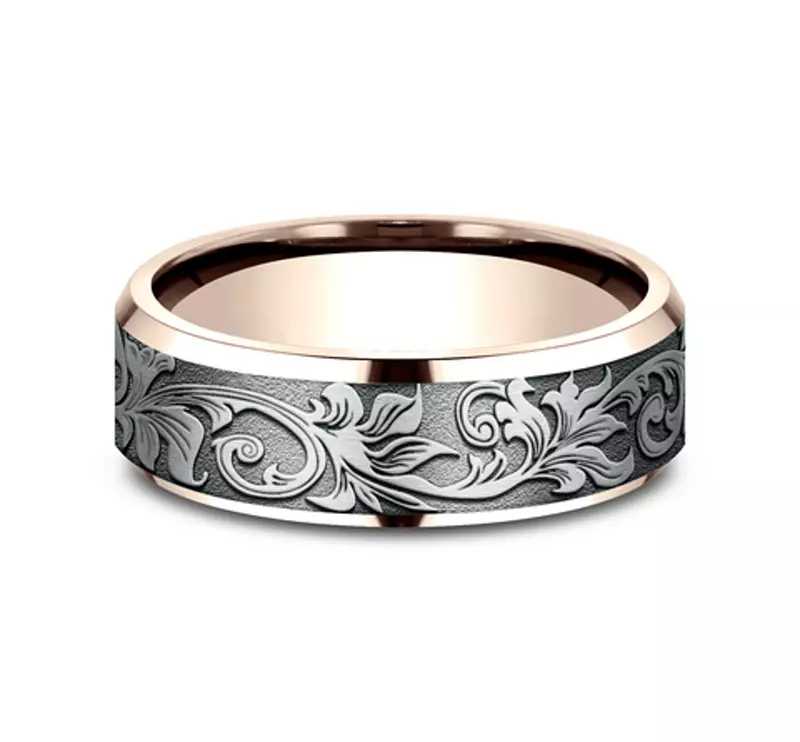 Voyager Finish Beveled Edge Comfort-Fit Band (7mm)