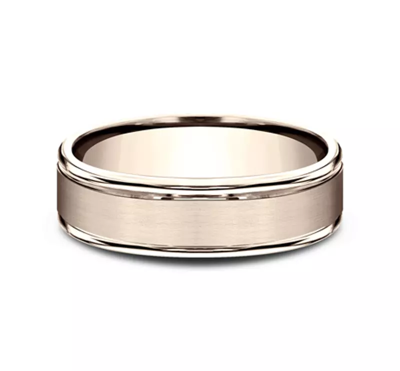 Satin Center Polished Edge Comfort-Fit Band (6mm)