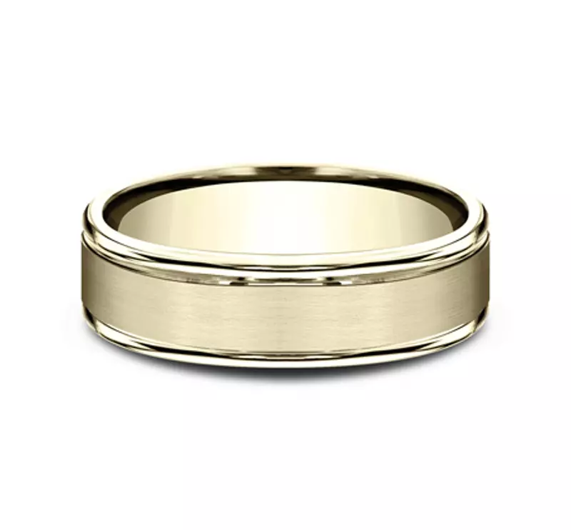 Satin Center Polished Edge Comfort-Fit Band (6mm)