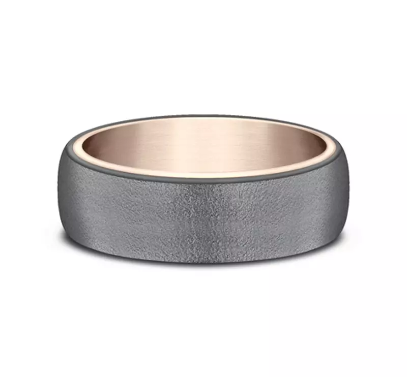 Mineral Finish Tantalum Two-Tone Comfort-Fit Band (6.5mm)
