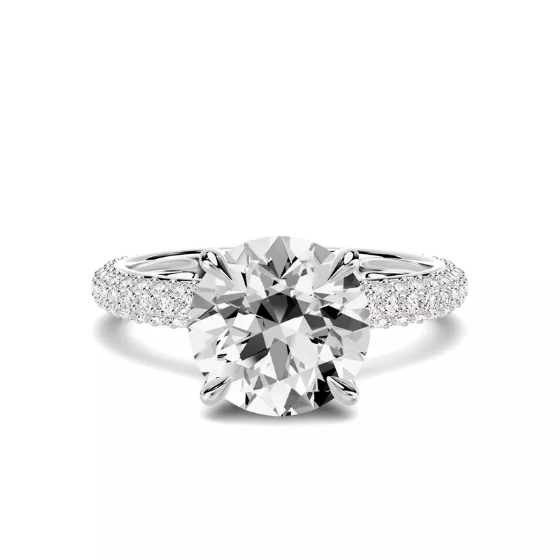 14K White Gold Selora Rolled Pavé Engagement Ring