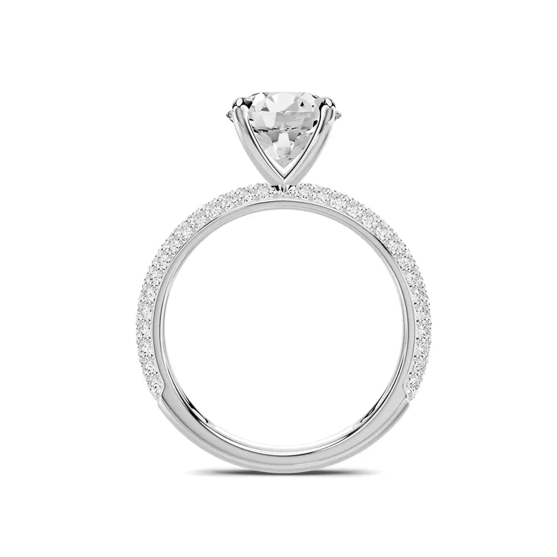 14K White Gold Selora Rolled Pavé Engagement Ring