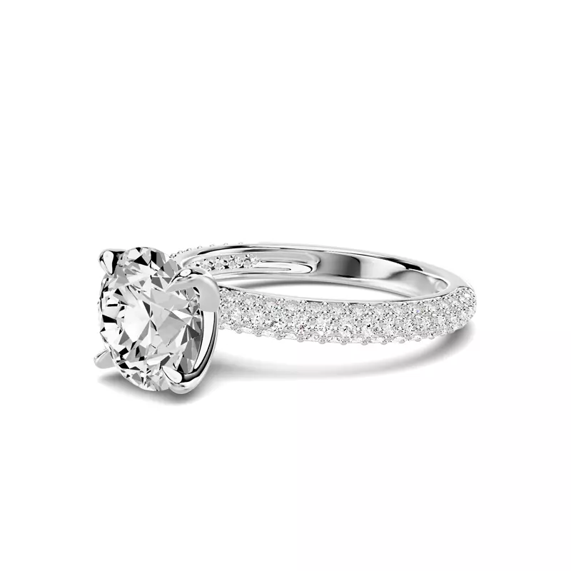 14K White Gold Selora Rolled Pavé Engagement Ring