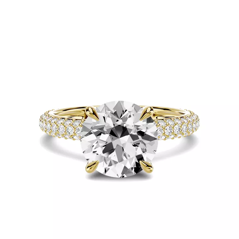 14K Yellow Gold Selora Rolled Pavé Engagement Ring