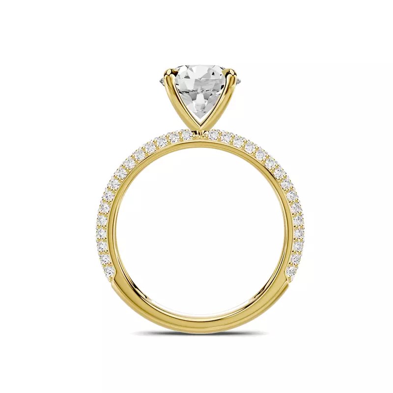 14K Yellow Gold Selora Rolled Pavé Engagement Ring