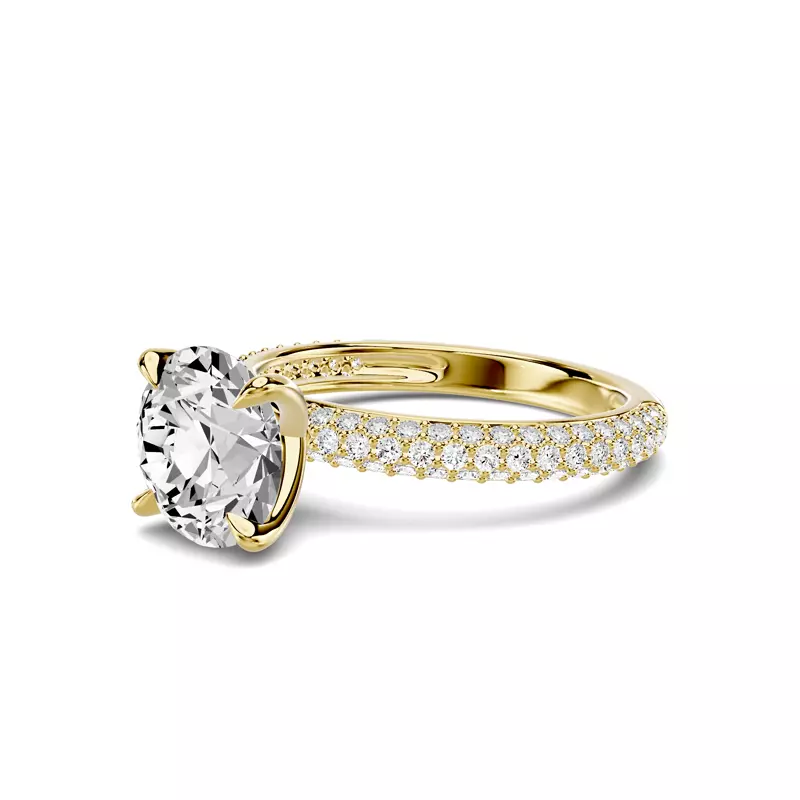 14K Yellow Gold Selora Rolled Pavé Engagement Ring