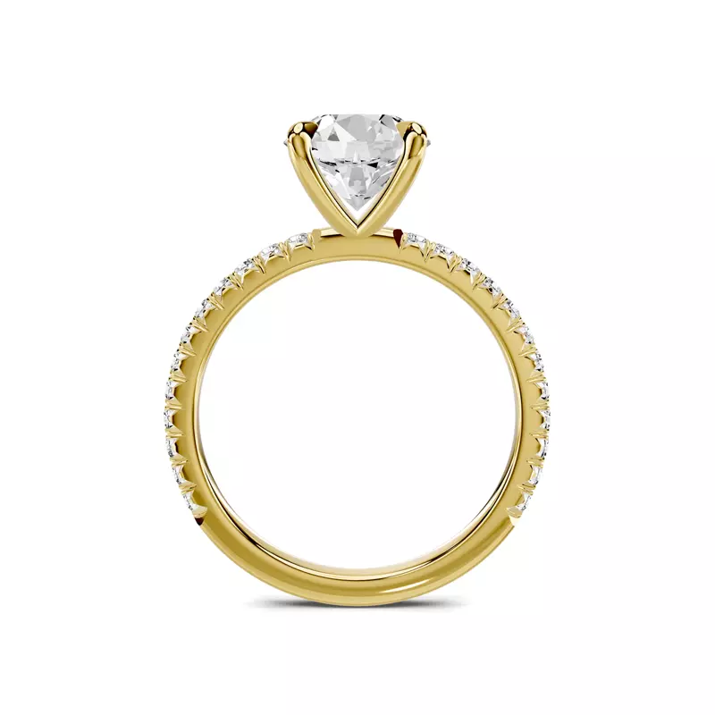14K Yellow Gold Lumina French Pavé Lab Engagement Ring (1/3 ct. tw.)