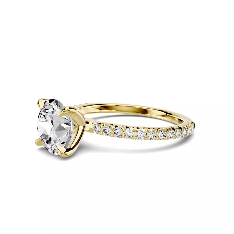 14K Yellow Gold Lumina French Pavé Lab Engagement Ring (1/3 ct. tw.)