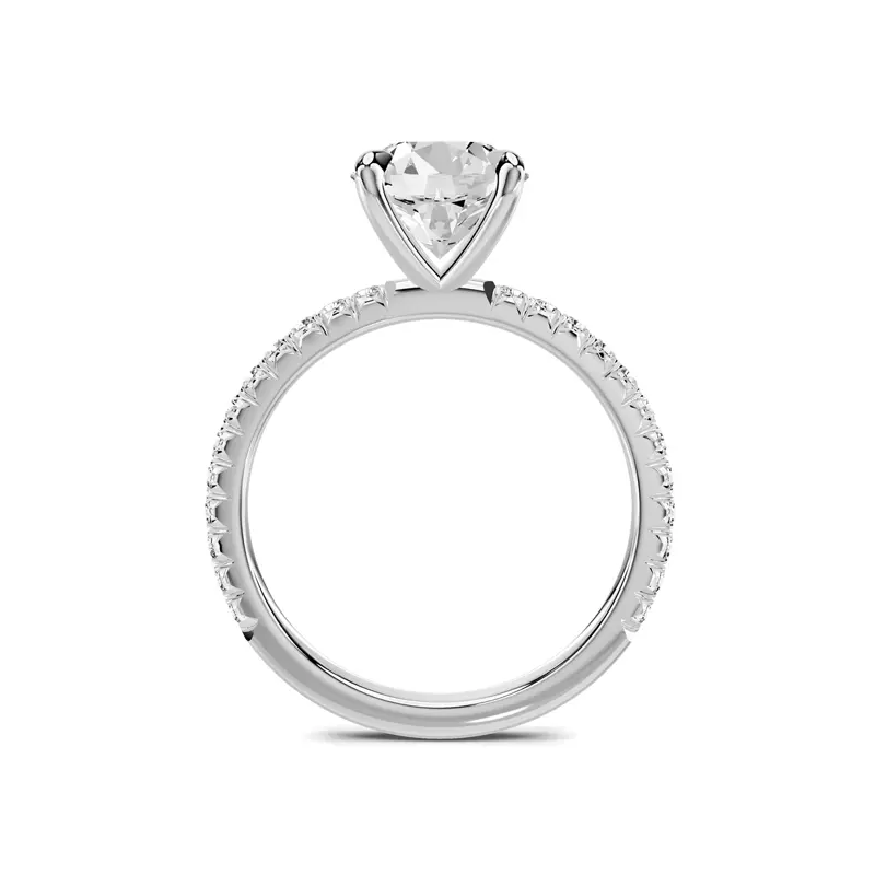 Platinum Lumina French Pavé Lab Engagement Ring (1/3 ct. tw.)