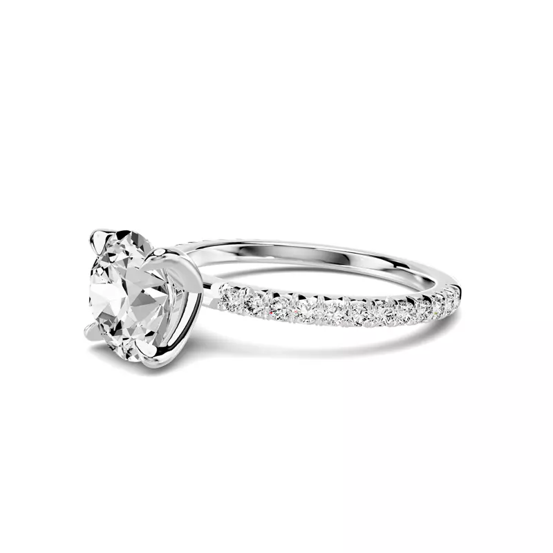Platinum Lumina French Pavé Lab Engagement Ring (1/3 ct. tw.)