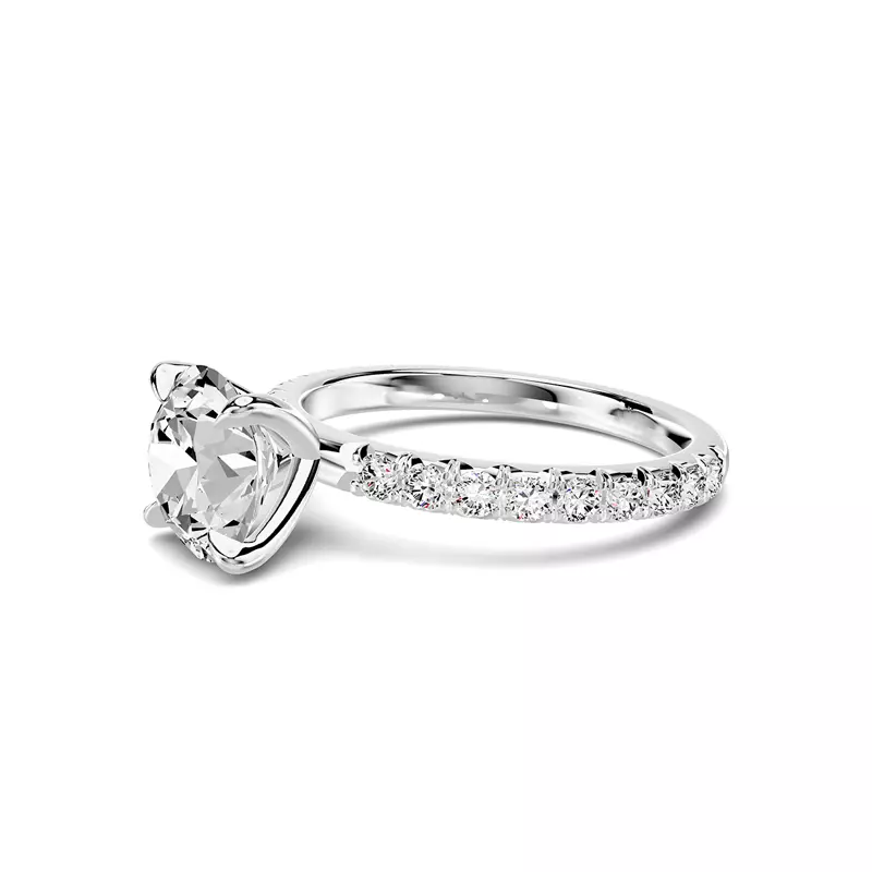 14K White Gold Lumina French Pavé Lab Engagement Ring (1/2 ct. tw.)