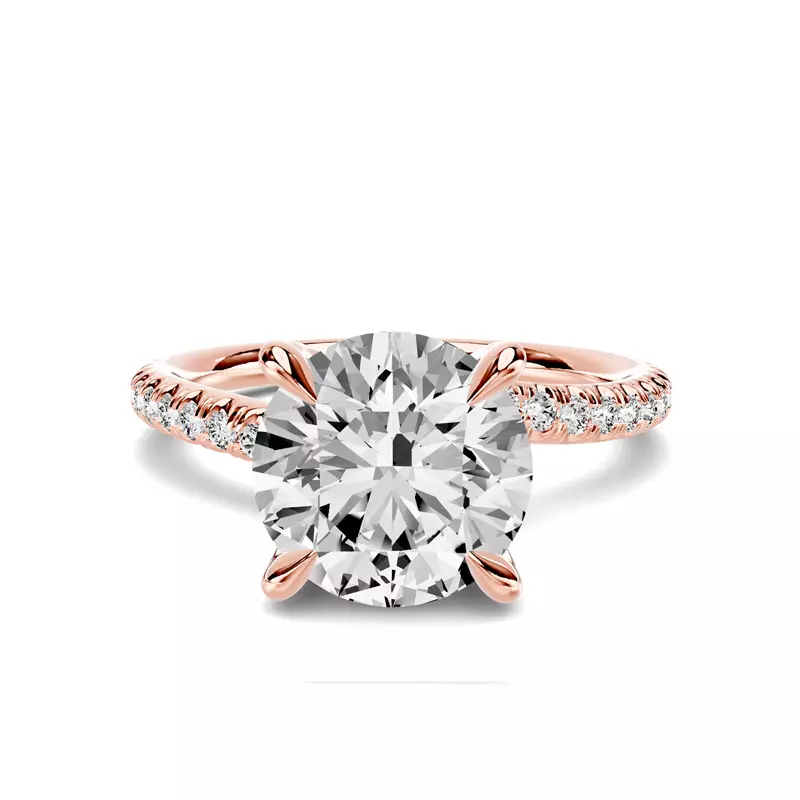 14K Rose Gold Torvia Pavé Engagement Ring